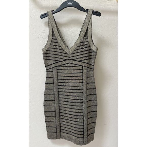 Guess Dresses & Skirts - Guess Arianna Lurex Bandage Dress Medium Jet Black/Gold